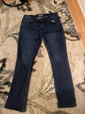 Men's Straight Jeans in Dark Blue Wash